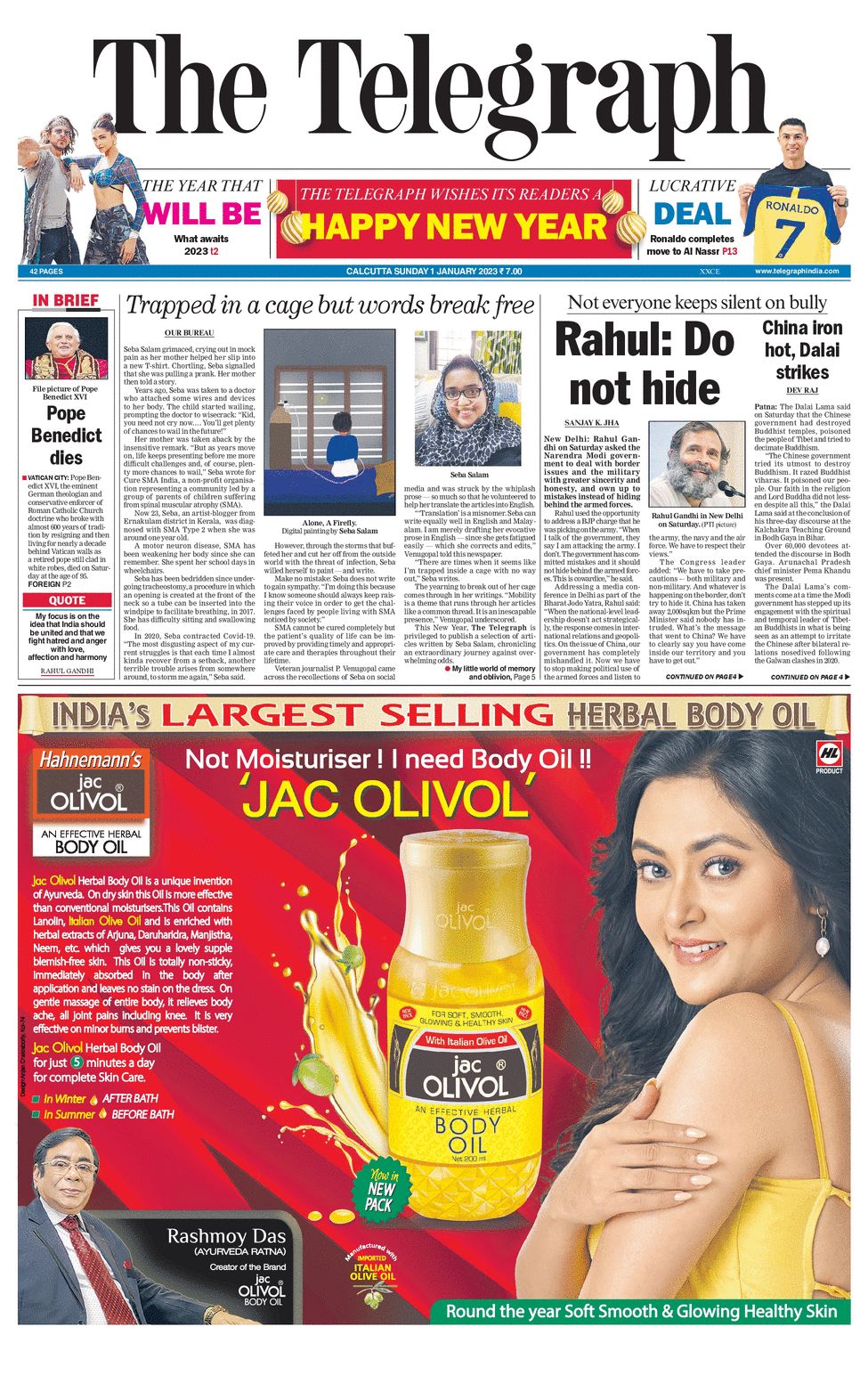 Telegraph India Epaper Calcutta Jan Page